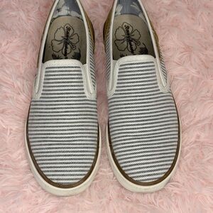 Tommy Bahama Navy and White Striped Loafers